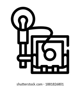 vintage photo camera line icon vector. vintage photo camera sign. isolated contour symbol black illustration