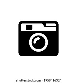 Vintage photo camera vector icon. Camera with lens and flash isolated Vector illustration EPS 10
