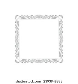 Vintage Photo Frame.  Empty snapshot frame template. Realistic blank photo card frame.