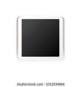 vintage photo frame with shadow isolated on white background. Vector Photo realistic Mockups with empty space for photo. old photo icon