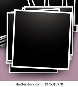 Vintage photo frame. Vintage style. Vector illustration. Photo realistic  Mockups. Retro Photo Frame Template for your photos.