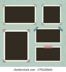 Photo album pages with photography frames Vector Image