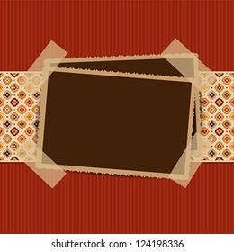 Vintage photo frames with abstract background . | Vector illustration.