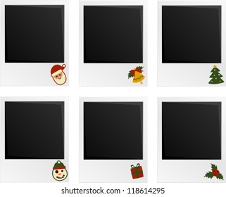 Vintage photo frames with Christmas concept.To see the other vector Christmas illustrations , please check Christmas collection.