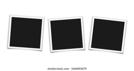 Vintage photo frames on white background. Vector.