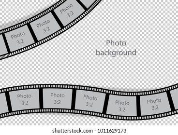 Vintage photo frames swirl film strip template. Vector illustration