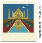 Vintage photo of Taj Mahal,famous landmark of India