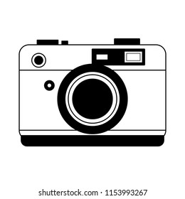 Vintage photographic camera in black and white