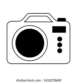 Vintage photographic camera device isolated vector illustration graphic design