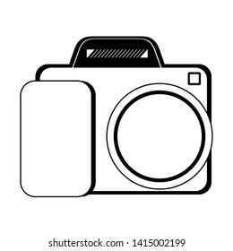 Vintage photographic camera isolated cartoon vector illustration graphic design