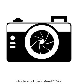 Vintage photographic camera, isolated flat icon cartoon