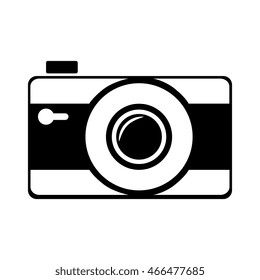 Vintage photographic camera, isolated flat icon cartoon