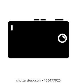 Vintage photographic camera, isolated flat icon cartoon
