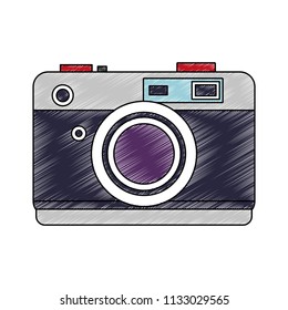 Vintage photographic camera scribble pop colors