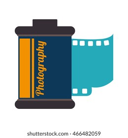 Vintage photographic reel , isolated flat icon cartoon