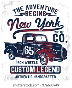 Vintage pick up illustration , vectors. 