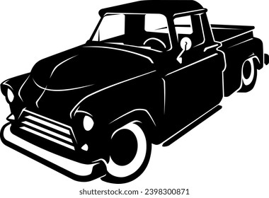 Vintage Pick Up Truck Silhouette