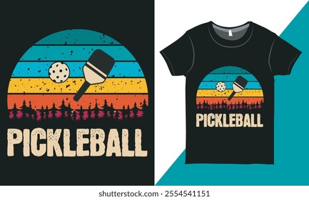 Vintage Pickleball Typography T-shirt Design, Sports T-shirt Vector, Pickleball T-shirt Design, Pickleball Retro Vintage Shirt.