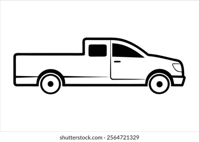 A vintage pickup truck vector illustration featuring clean lines and retro style