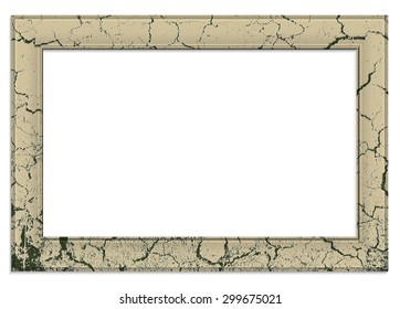 Vintage picture frame on white background, illustration, clip-art