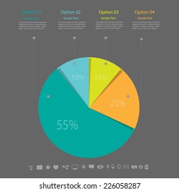 vintage pie chart for documents and reports