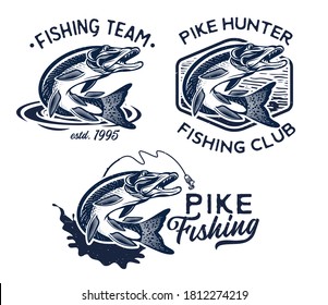 Vintage Bass Fishing Emblems Labels Vector Stock Vector (Royalty Free ...