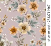 Vintage pink blossom and leaf elements create a seamless floral vector pattern for a nature inspired wallpaper design featuring summer flowers and spring plant illustrations in a colorful art style