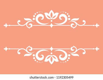 Vintage pink element. Graphic vector design. Damask graphic ornament