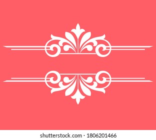 Vintage pink element. Graphic vector design. Damask graphic ornament