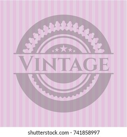 Vintage pink emblem. Vintage.