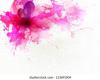 vintage  pink flower .Vector background. Vector design