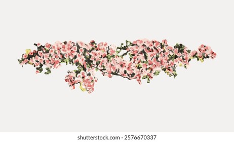 Vintage pink flower, vintage vector element. Pink botanical flower floral vintage illustration. Pink flower art drawing illustration, vector botanical artwork. Beautiful border art.