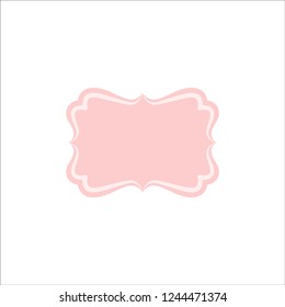 Vintage pink frame blank template. Retro frame vector design ornament.