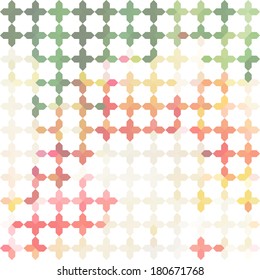 Vintage pink minimalistic background with geometric ornament with crosses