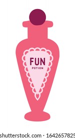Vintage pink potion bottle witn FUN