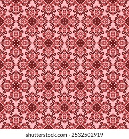 Vintage rosa und rote Damaszenermuster mit floralem Motiv