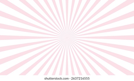 Vintage Pink Sunburst Rays Pattern Vector Illustration