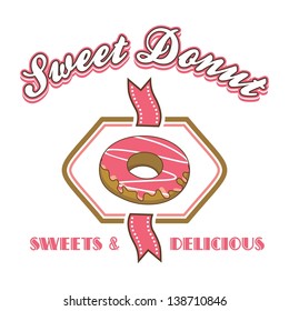 vintage pink theme of donut