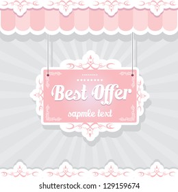 Vintage pink vector background with place for your text. cover design.