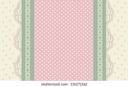 Vintage pink wedding card vector eps 10