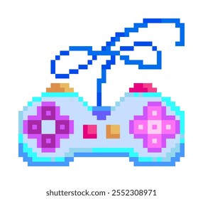 Vintage Pixel Game Controller, 8-Bit-Joystick-Symbol