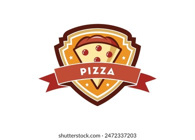 Vintage pizza logo label,  badge vector artwork illustration image vector illustration 