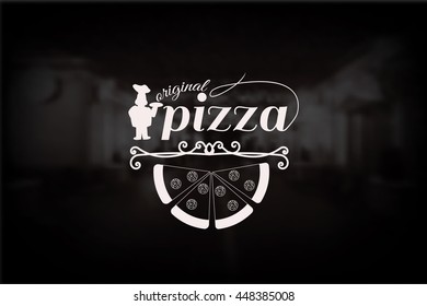 Vintage Pizza Logo, Vector illustration