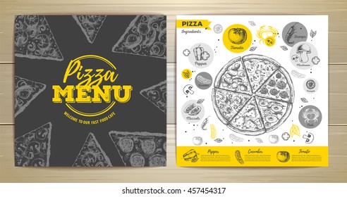 Vintage pizza menu design