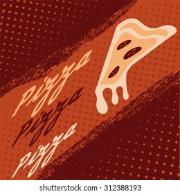 Vintage pizza vector poster