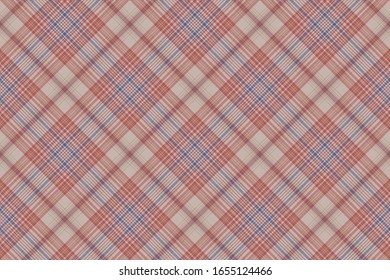 Vintage plaid fabric texture seamless pattern. Vector illustration.