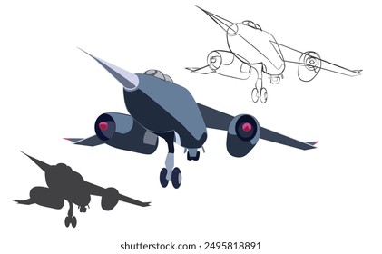 Vintage plane bottom view isolated on white background