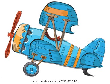  vintage plane - cartoon