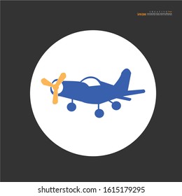 Vintage plane icon on gray background.vector illustration.eps10