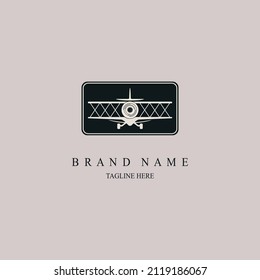 Vintage Plane Logo Design Template For Brand Or Company And Other